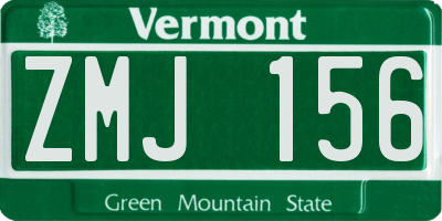 VT license plate ZMJ156