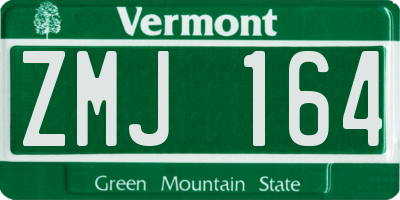 VT license plate ZMJ164