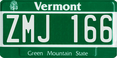 VT license plate ZMJ166