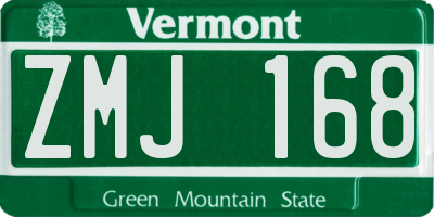 VT license plate ZMJ168