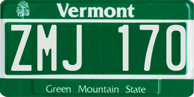 VT license plate ZMJ170