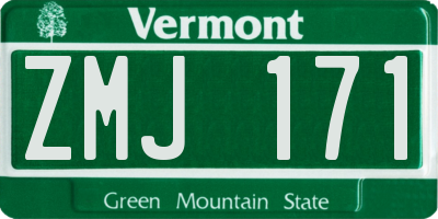 VT license plate ZMJ171