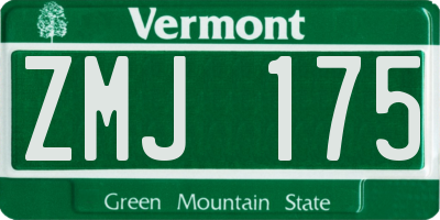 VT license plate ZMJ175