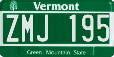 VT license plate ZMJ195