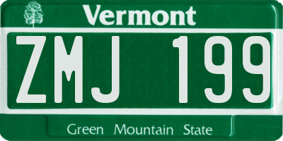 VT license plate ZMJ199