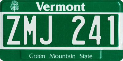 VT license plate ZMJ241