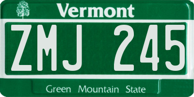 VT license plate ZMJ245