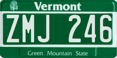 VT license plate ZMJ246
