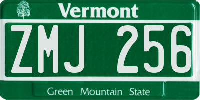 VT license plate ZMJ256