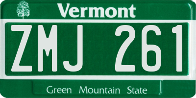 VT license plate ZMJ261