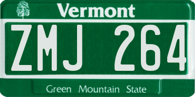 VT license plate ZMJ264