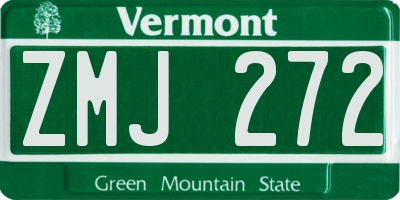 VT license plate ZMJ272