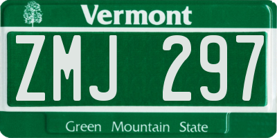 VT license plate ZMJ297