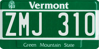 VT license plate ZMJ310