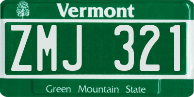 VT license plate ZMJ321