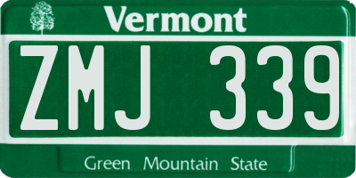 VT license plate ZMJ339