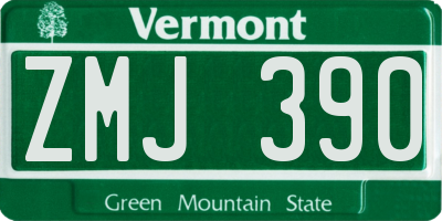 VT license plate ZMJ390