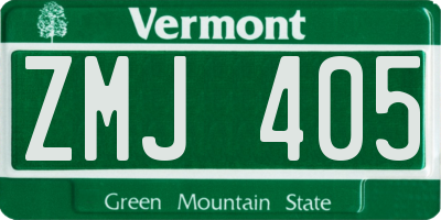 VT license plate ZMJ405