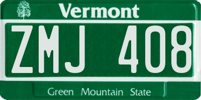 VT license plate ZMJ408