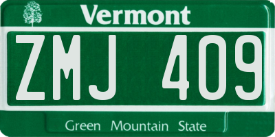 VT license plate ZMJ409