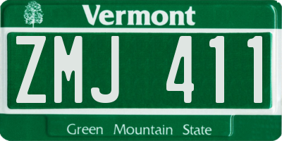 VT license plate ZMJ411