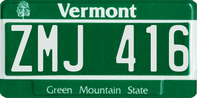VT license plate ZMJ416