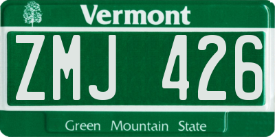 VT license plate ZMJ426