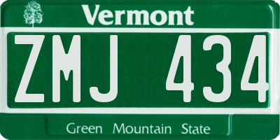 VT license plate ZMJ434