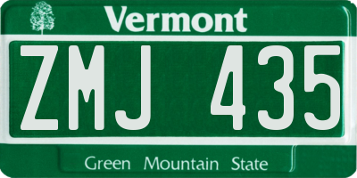 VT license plate ZMJ435