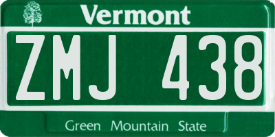 VT license plate ZMJ438