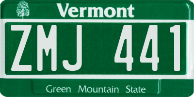VT license plate ZMJ441