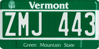 VT license plate ZMJ443