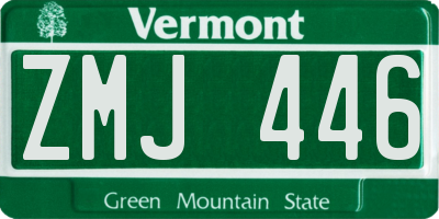 VT license plate ZMJ446