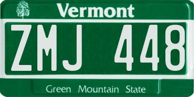 VT license plate ZMJ448