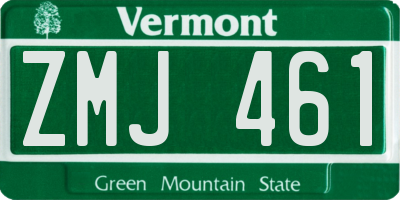 VT license plate ZMJ461