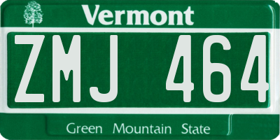 VT license plate ZMJ464