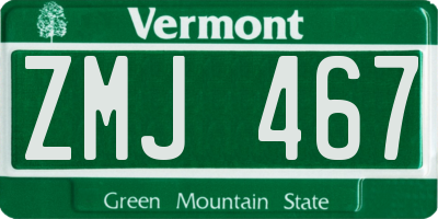 VT license plate ZMJ467