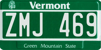 VT license plate ZMJ469