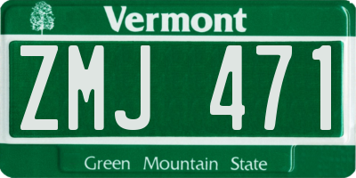 VT license plate ZMJ471