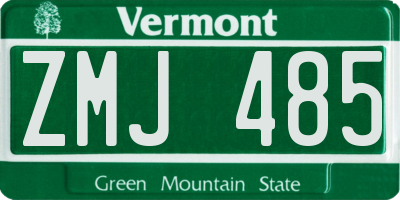 VT license plate ZMJ485