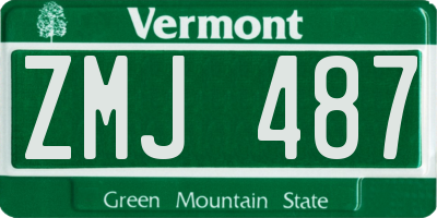 VT license plate ZMJ487