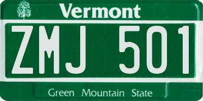VT license plate ZMJ501