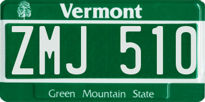 VT license plate ZMJ510