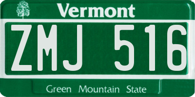 VT license plate ZMJ516