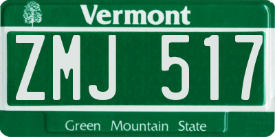 VT license plate ZMJ517