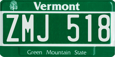 VT license plate ZMJ518
