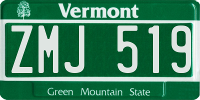 VT license plate ZMJ519