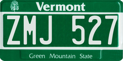 VT license plate ZMJ527