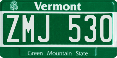 VT license plate ZMJ530