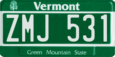 VT license plate ZMJ531